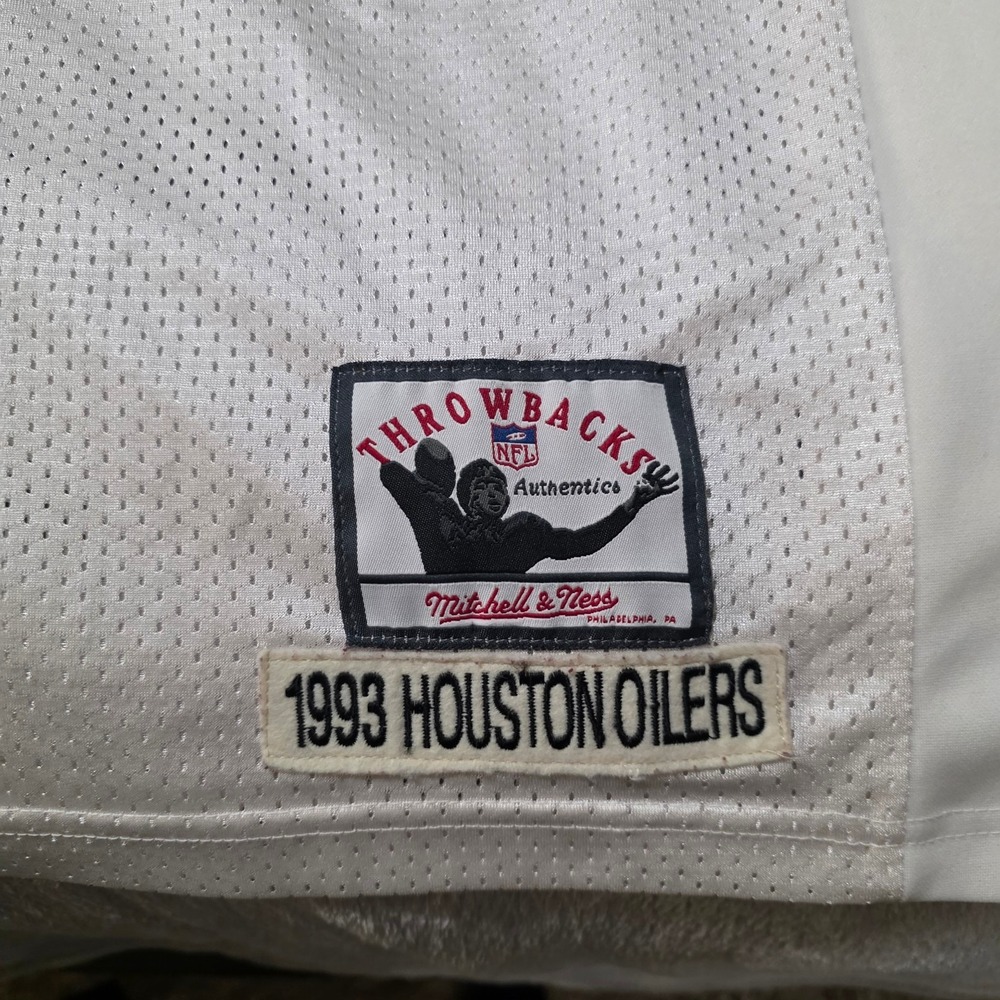 Mitchell & Ness 1993 Houston Oilers Warren Moon #1 Vintage Jersey White XL - Picture 4 of 8